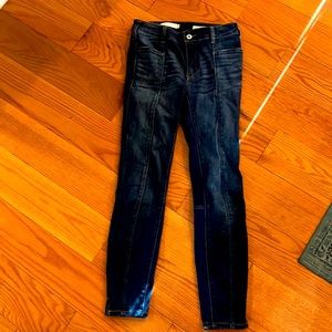 Pilcro and the letterpress Anthropologie skinny seamed jeans high rise